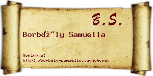 Borbély Samuella névjegykártya